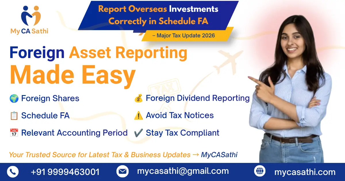ITR Filing 2026: How to Report Foreign Shares and Assets in Schedule FA image