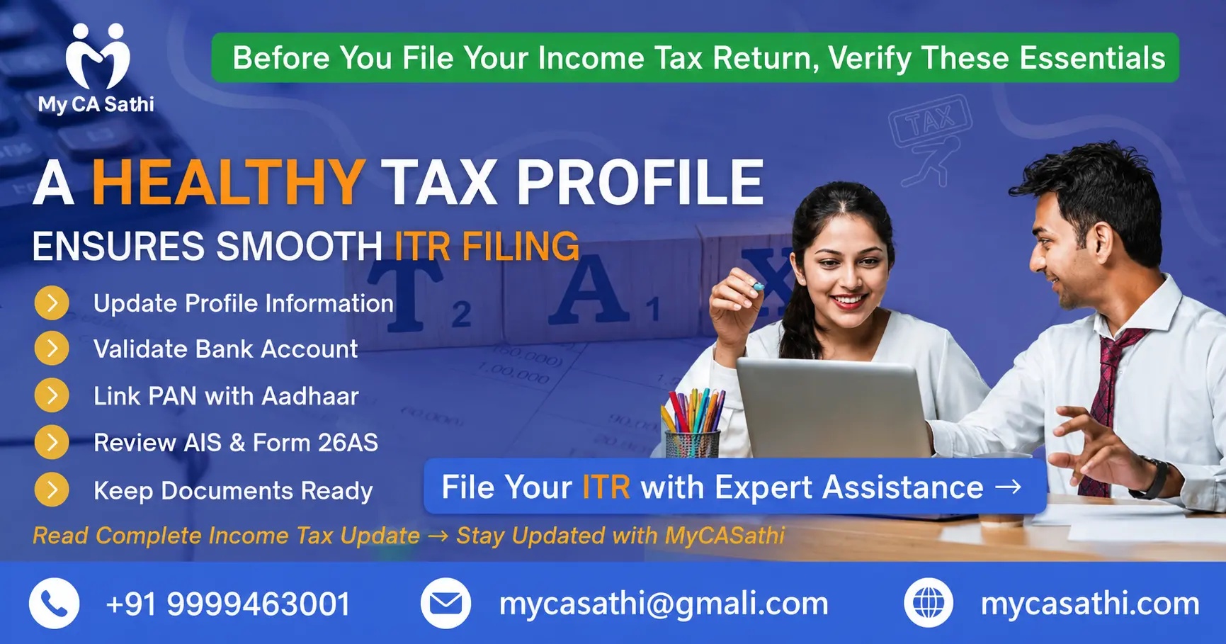 Healthy Tax Profile Before ITR Filing: Essential Checklist Every Taxpayer Must Complete in 2026 image